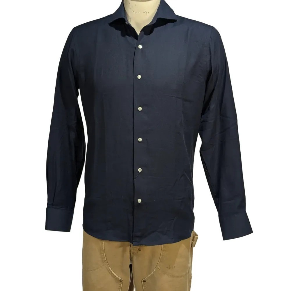 Peter Millar Crown Crafted Navy Cotton Cashmere Button Up Shirt Sz XL NWT $350